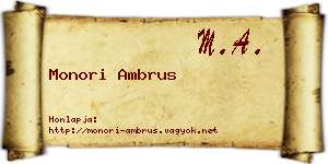 Monori Ambrus névjegykártya